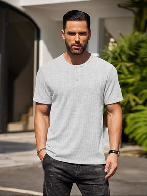 Casual Soft Ribbed T-shirt T-shirt coofandy Light Grey S 