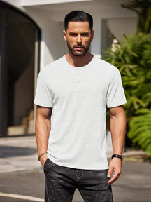 Casual Soft Ribbed T-shirt T-shirt coofandy White S 