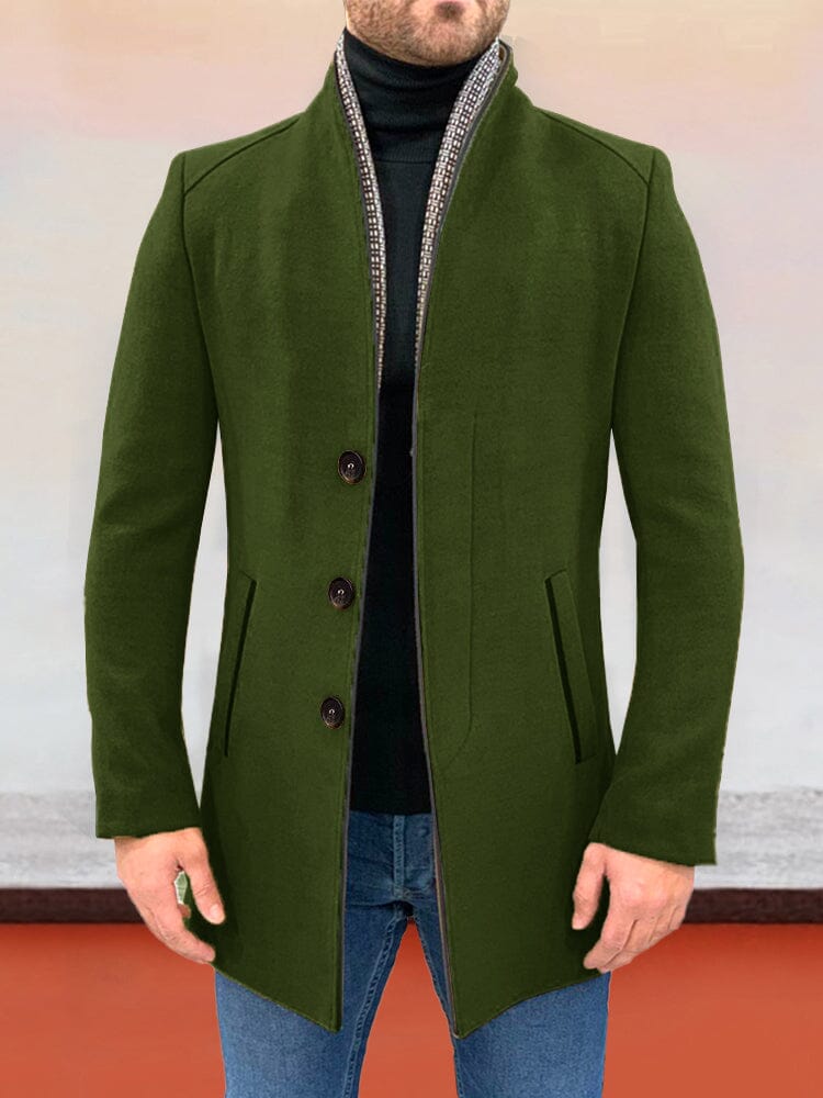 Stylish Single Breasted Tweed Coat