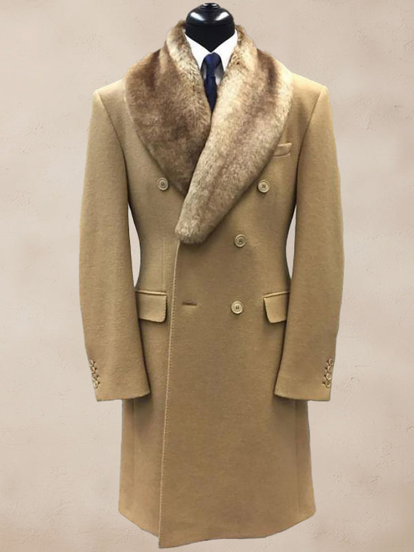 Warm Double-Breasted Tweed Coat