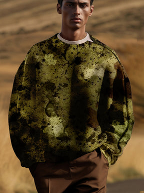 Casual Camo Sweatshirt with Shoulder Zip