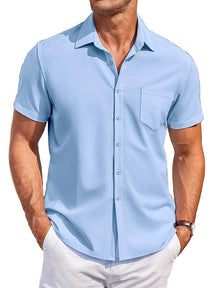 Classic Leisure Wrinkle Free Shirt Shirts coofandy Blue S 