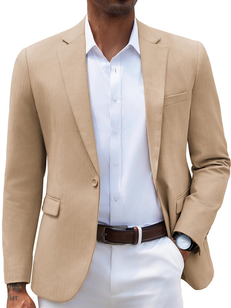 Casual Business Suit Jacket (US Only) Blazer coofandy Khaki S 