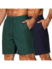 Athletic 2 Pack Workout Shorts (US Only) Shorts coofandy Dark Green/Navy Blue S 