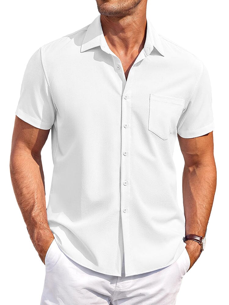 Classic Leisure Wrinkle Free Shirt Shirts coofandy White S 