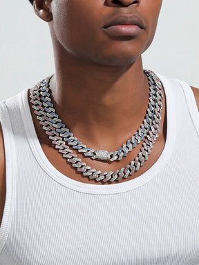 Cuban Link Chain Rhinestone Necklace