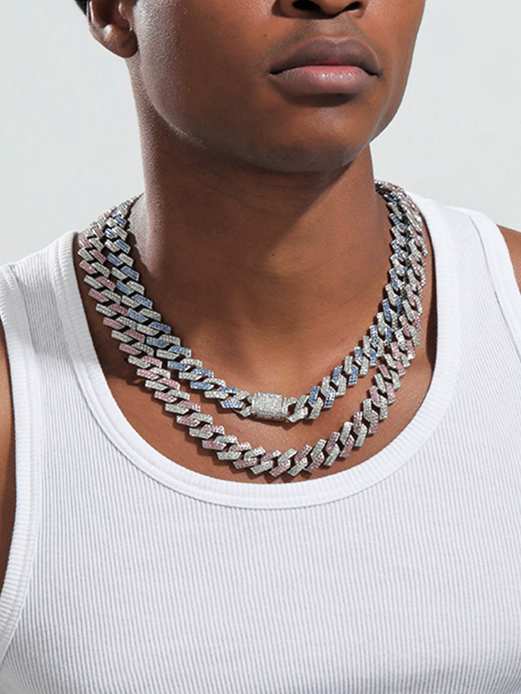 Cuban Link Chain Rhinestone Necklace