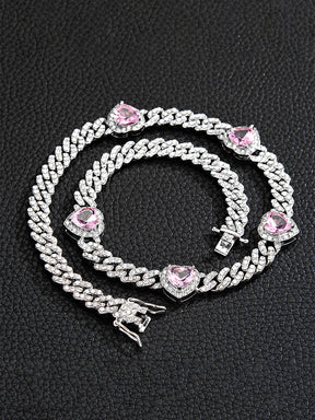 Glamour Hearts Cuba Chain