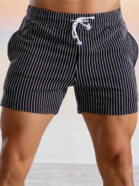 Casual Cotton Striped Beach Shorts