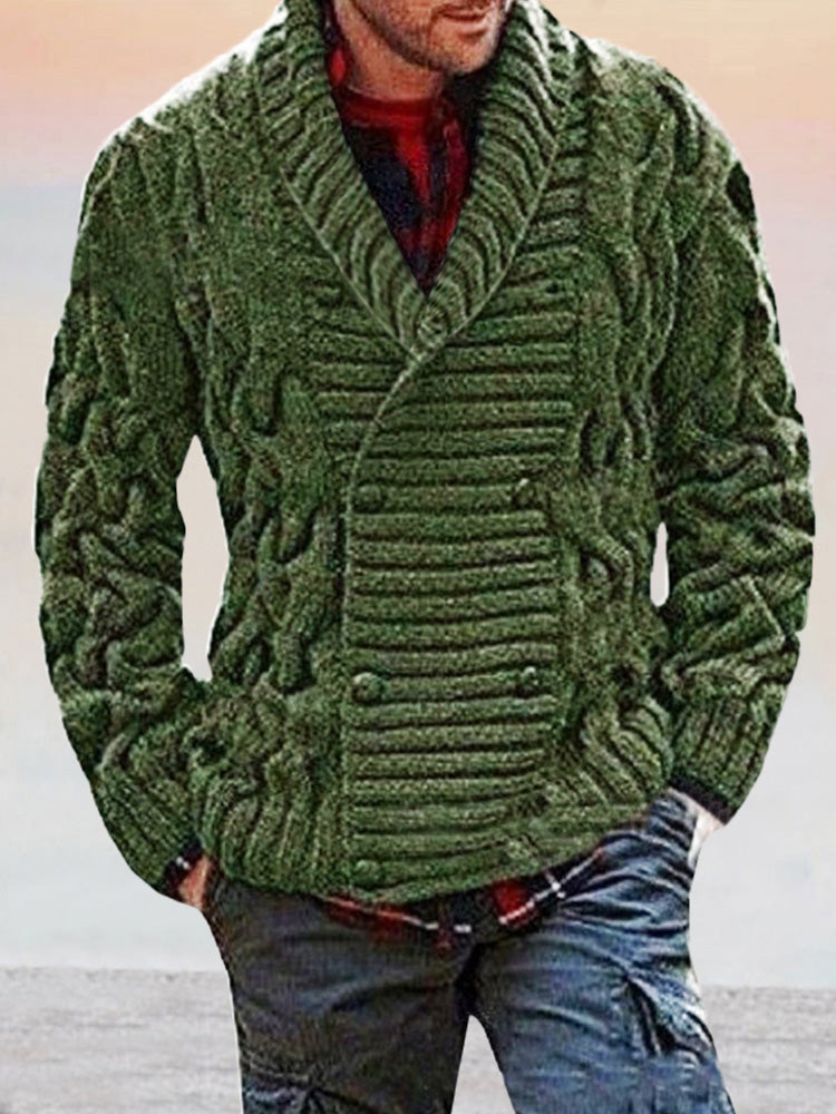 Stylish Double-breasted Sweater Coat