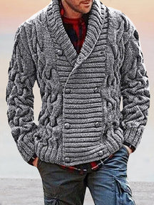 Stylish Double-breasted Sweater Coat