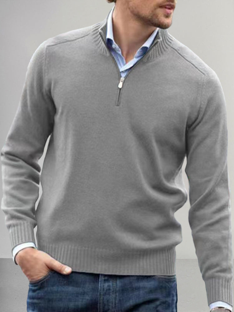 Casual Quarter Zip Pullover Sweater