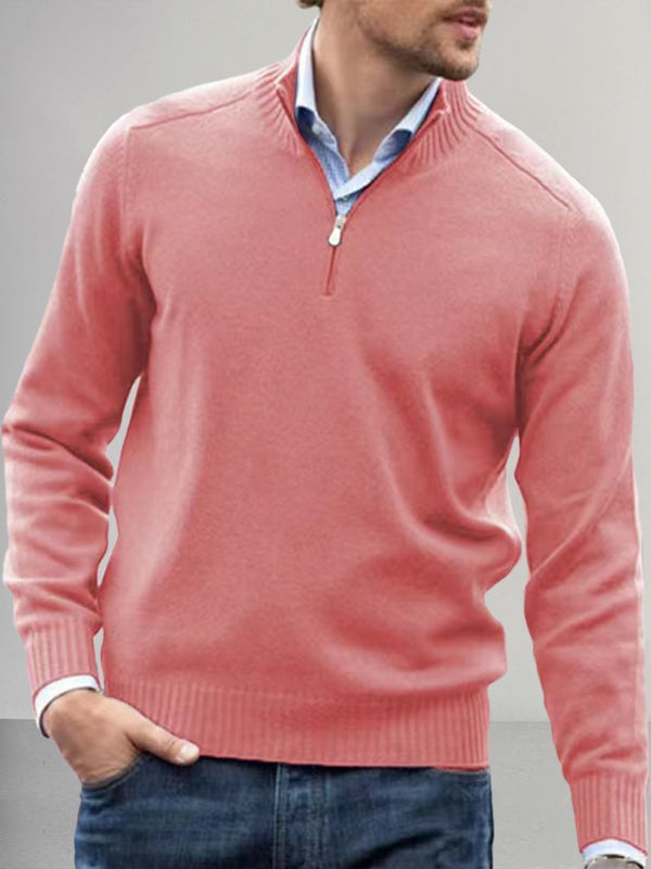 Casual Quarter Zip Pullover Sweater