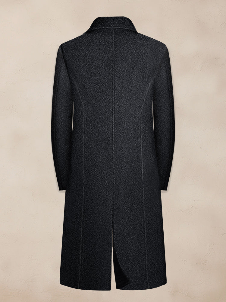 Classic Black Lined Tweed Coat