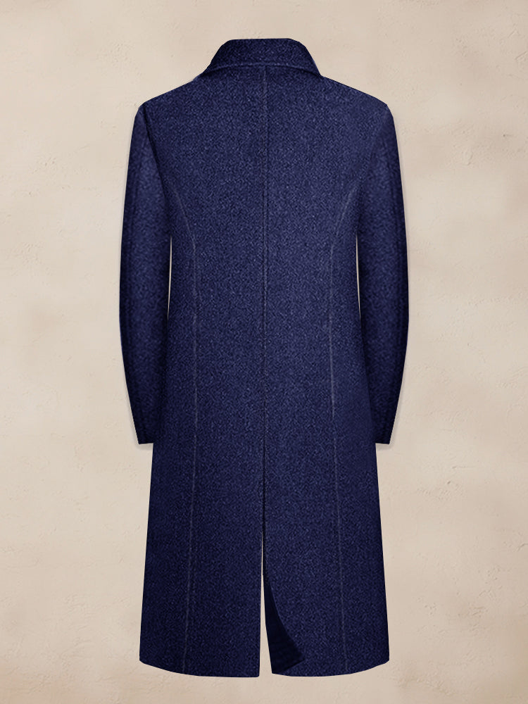 Elegant Solid Color Tweed Coat
