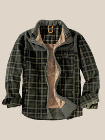 Casual Fleece Lined Plaid Jacket