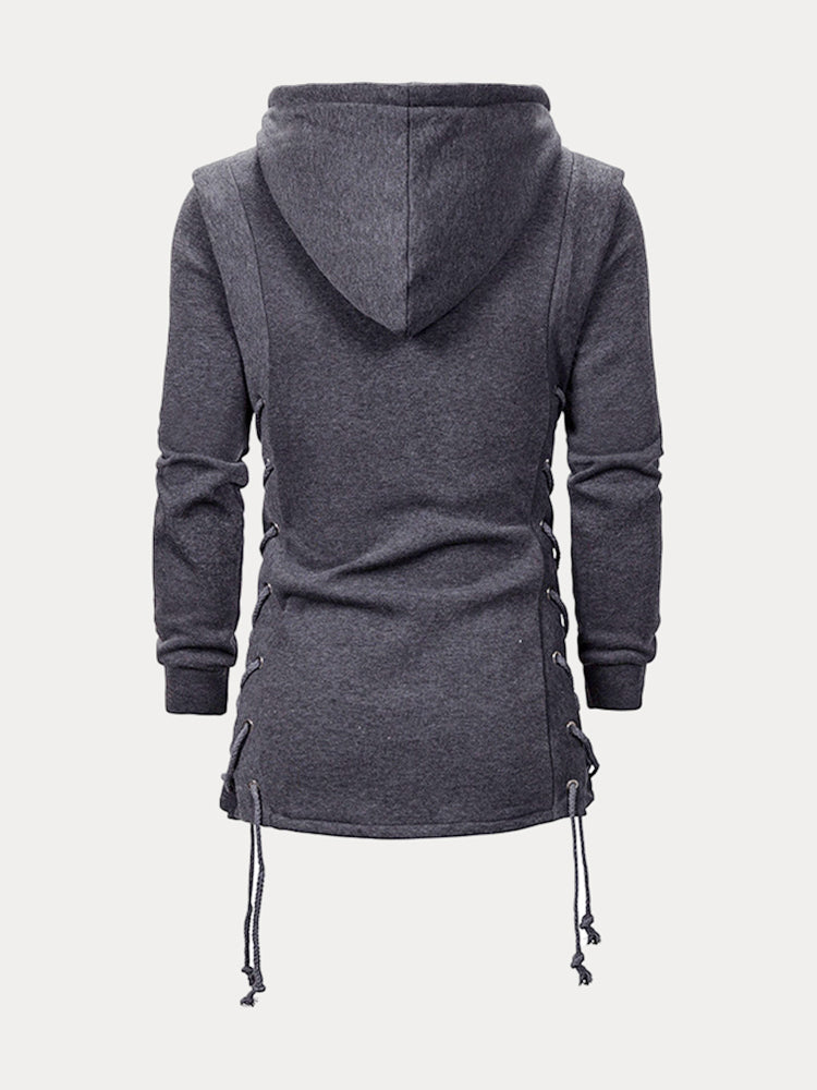 Gothic Style Zipper Hooded Outerwear