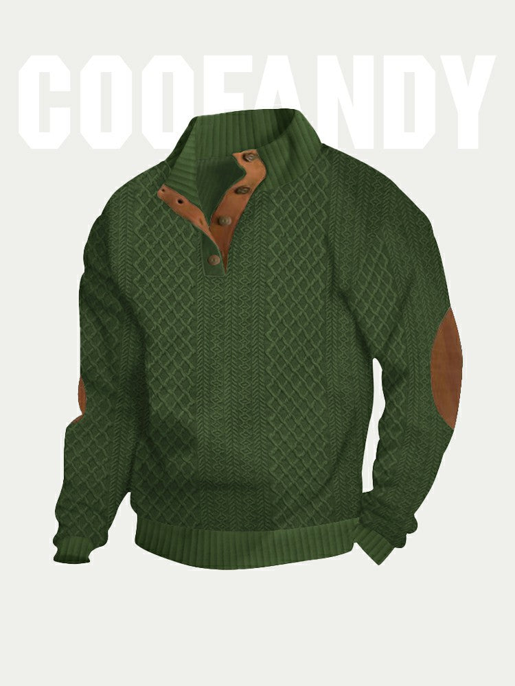 Textural Stand Collar Sweatshirt