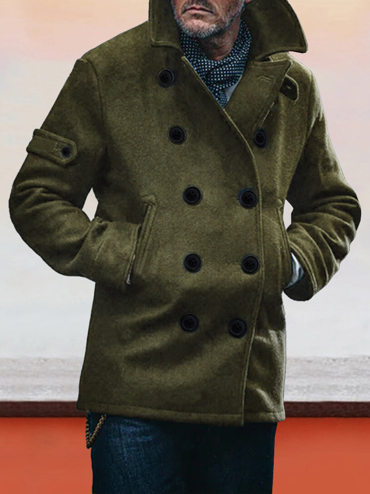 Classic Double-Breasted Tweed Coat