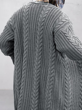 Chunky Cable Knit Longline Cardigan