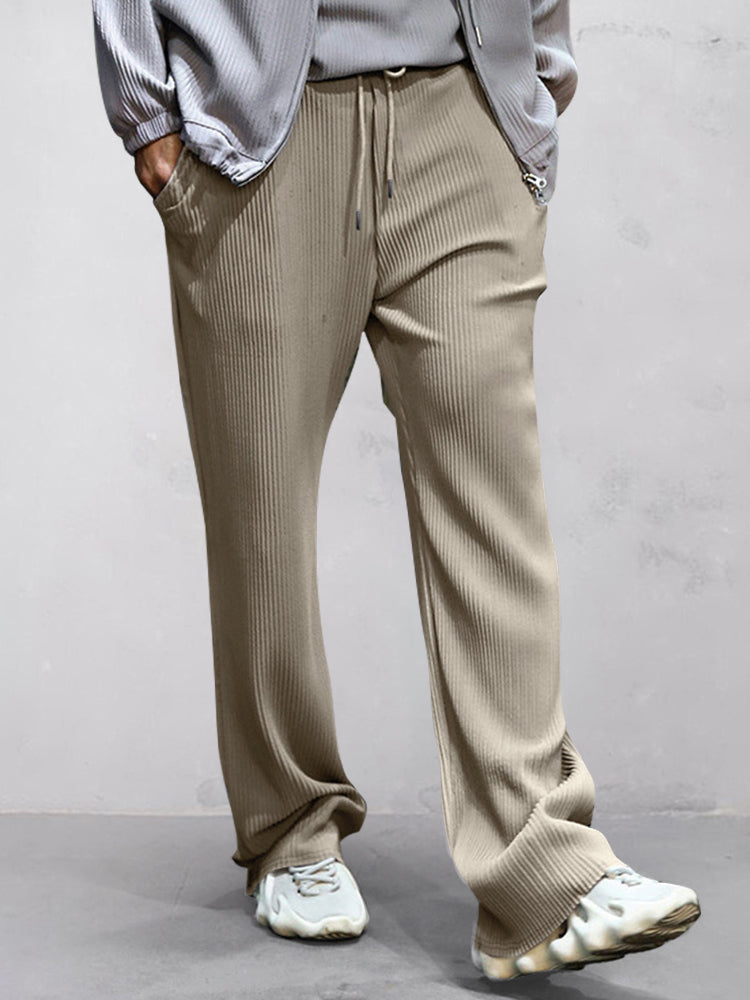 Casual Stretchy Pit-striped Pants