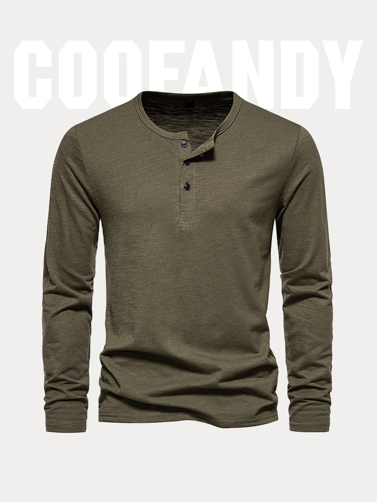 Simple 100% Cotton Henley Shirt