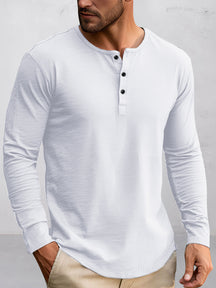Simple 100% Cotton Henley Shirt