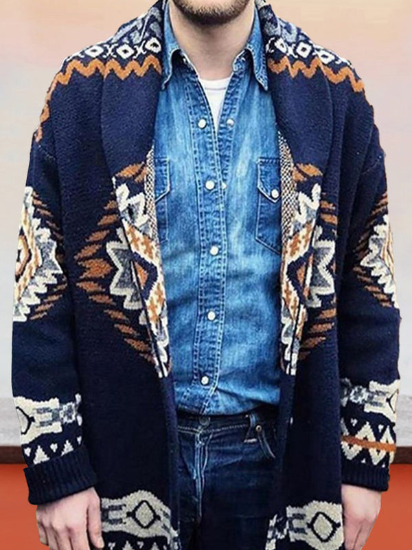 Vintage Jacquard Knit Cardigan