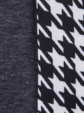 Stylish Houndstooth Pattern Knit Cardigan