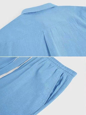Athleisure 100% Cotton Shirt Shorts Set