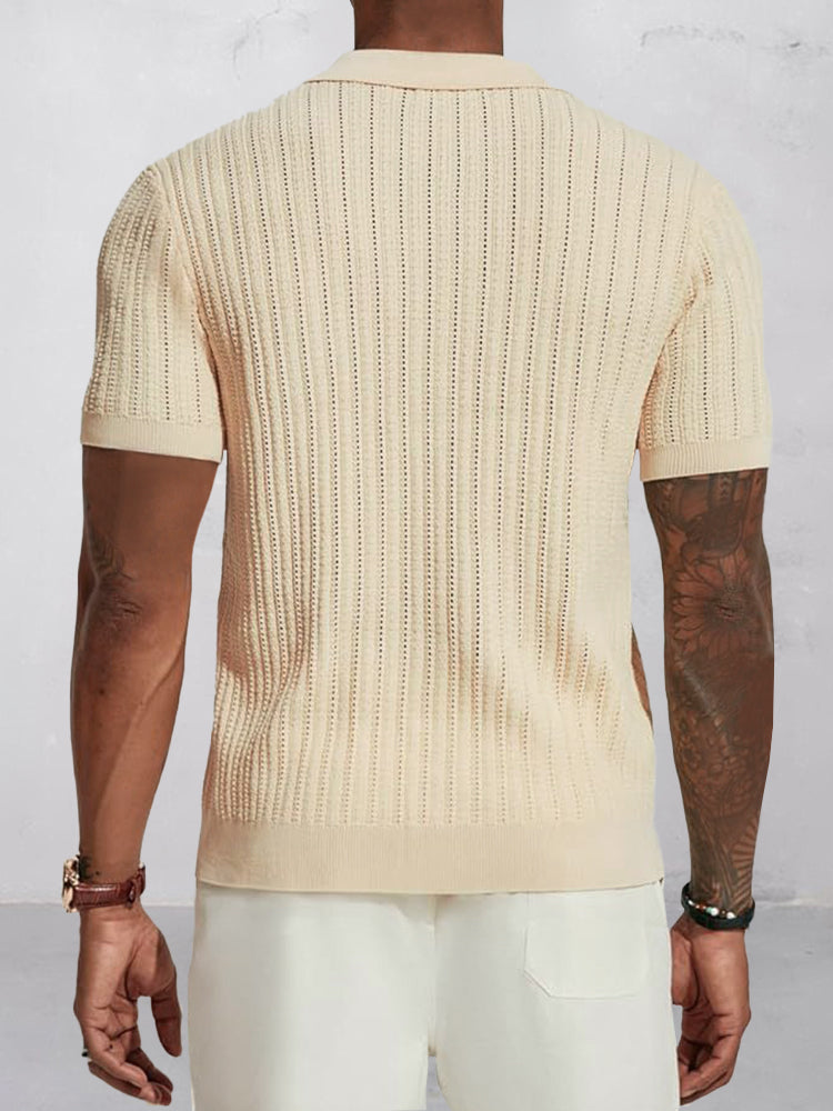 Stylish Breathable Hollow Knit Shirt