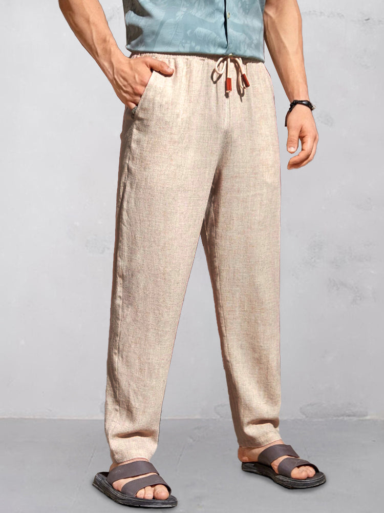 Casual Cotton Linen Straight Pants