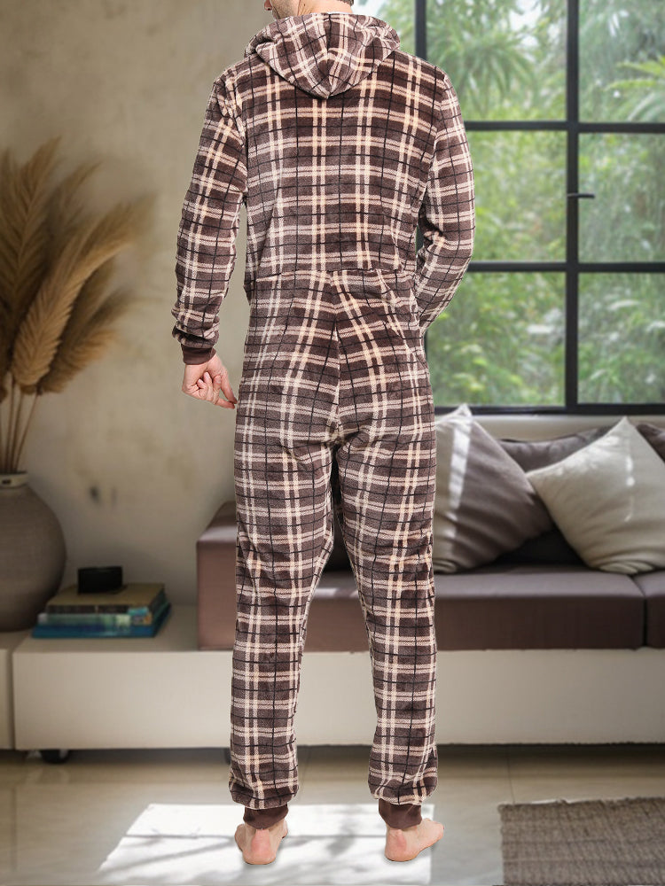 Comfy Flannel Plaid Jumpsuit