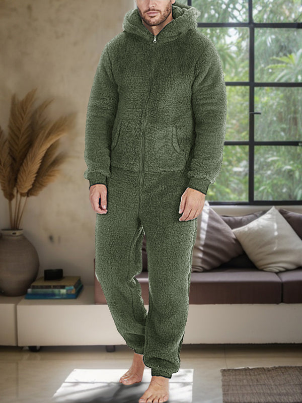 Ultra-Soft Thermal Fleece Hooded Jumpsuit