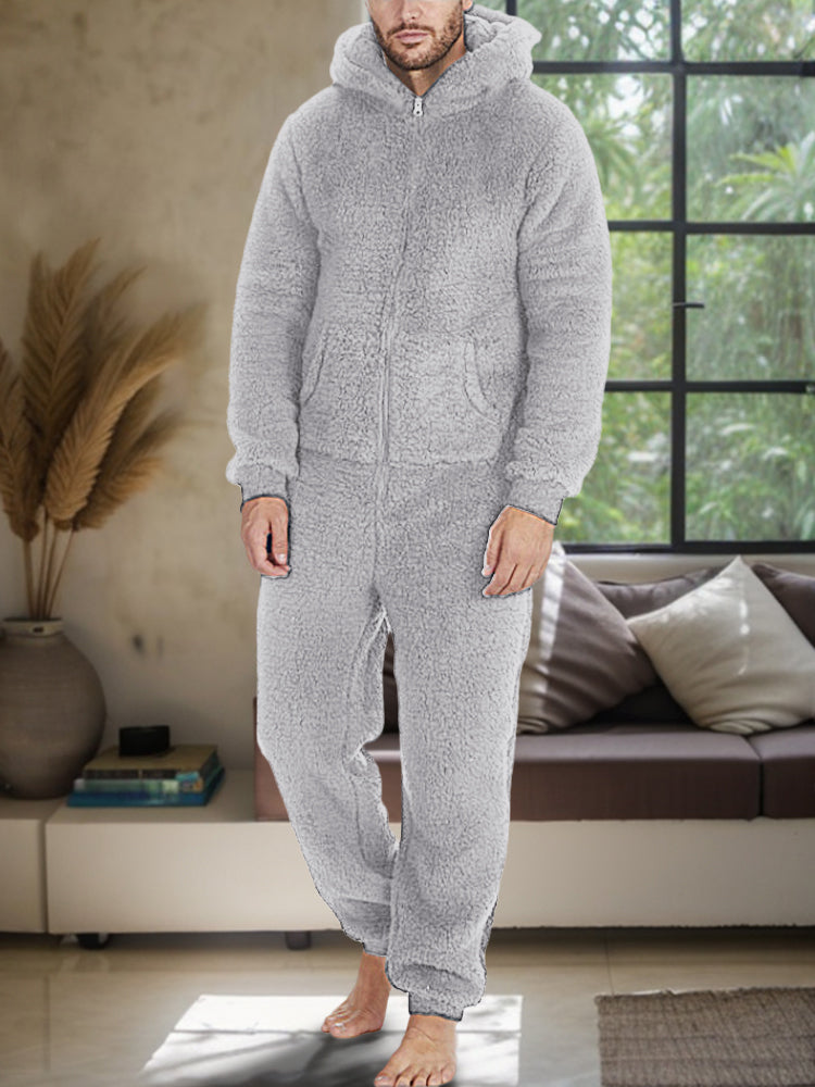 Ultra-Soft Thermal Fleece Hooded Jumpsuit