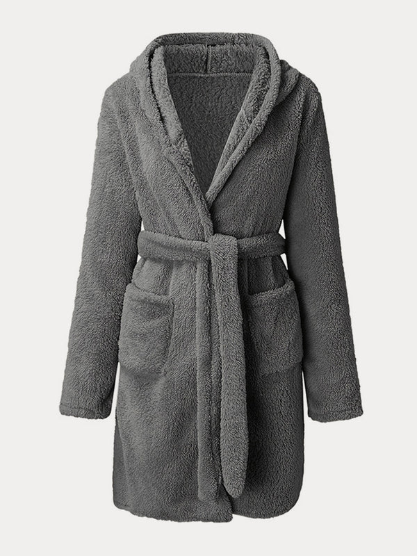 Soft Thermal Fleece Hooded Robe