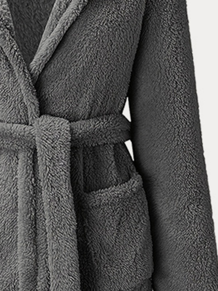 Soft Thermal Fleece Hooded Robe