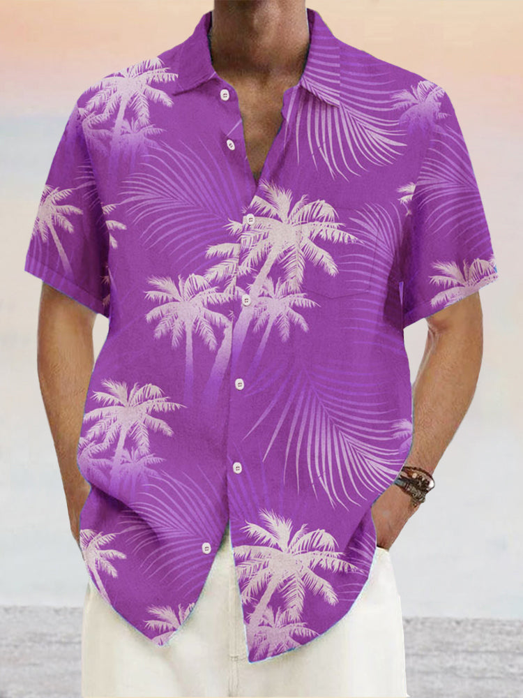 Hawaiian Floral Cotton Linen Shirt