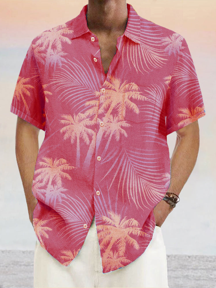 Hawaiian Floral Cotton Linen Shirt