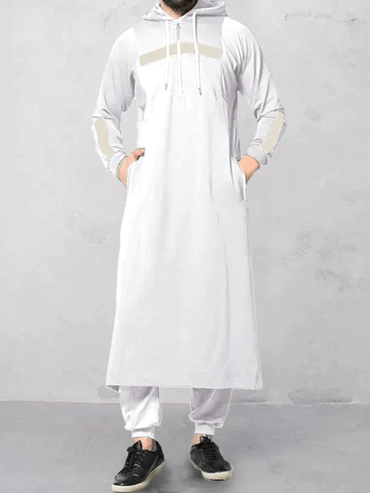 Muslim Robe Long Sweater coofandy White S 