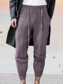 slim knitted ninth pants Pants coofandystore Purple M 