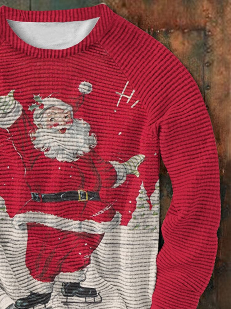 Christmas Printed Round Neck Pullover Sweatshirt Sweaters coofandystore 