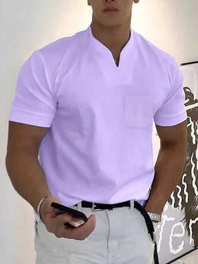 Loose V Neck Short Sleeves T-Shirt T-Shirt coofandystore Purple S 