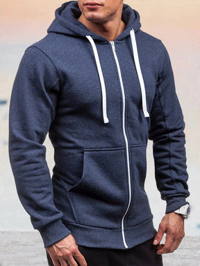 Sport Cotton Style Pure Color Hoodie coofandystore Navy Blue M 
