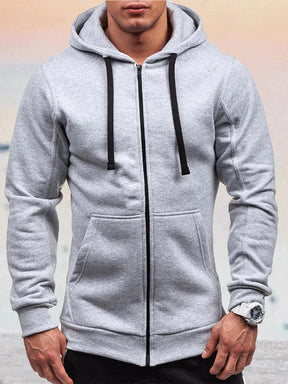 Sport Cotton Style Pure Color Hoodie coofandystore Light Grey M 