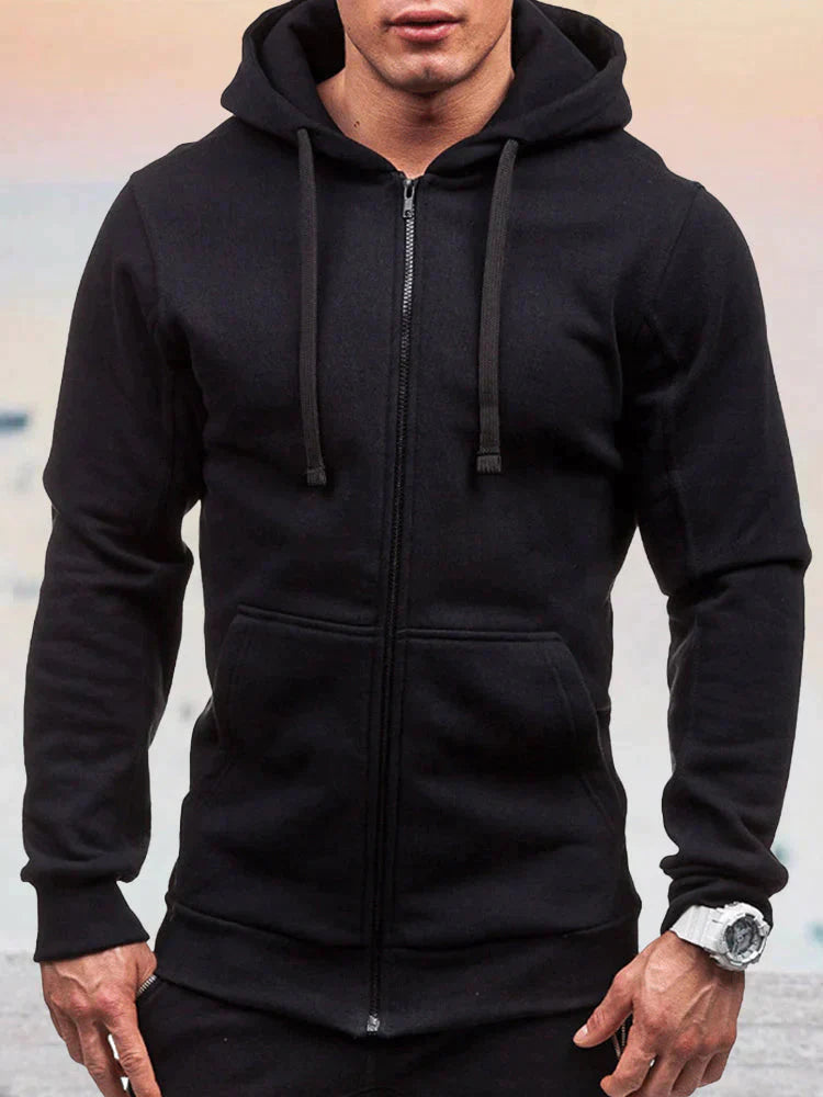 Sport Cotton Style Pure Color Hoodie coofandystore Black M 