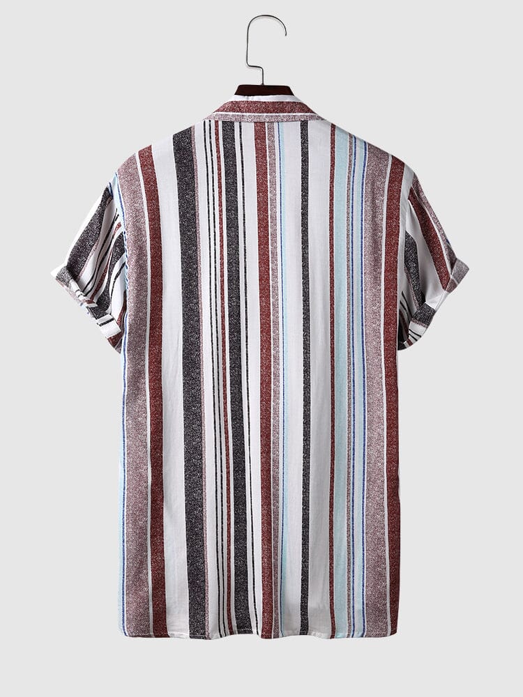 Casual Striped Short Sleeve Shirt coofandystore 