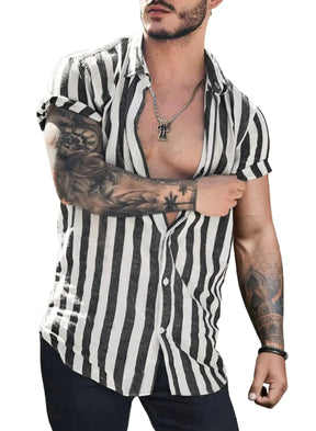COOFANDY LONG SLEEVE STRIPED SHIRT coofandy Black M 