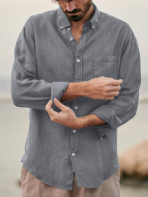 Coofandy Long Sleeves Shirt With Botton Shirts coofandy Grey S 