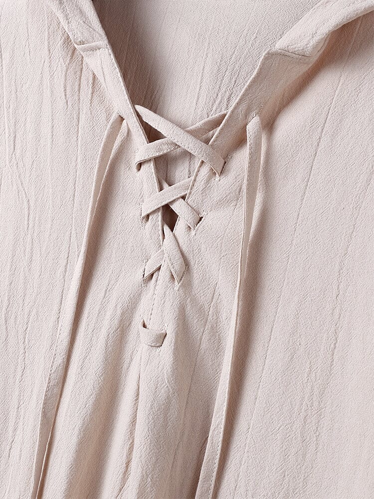 Short Sleeve Tie Hooded Shirt coofandystore 